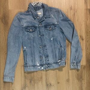All Saints Light Blue Distressed Jacket size small